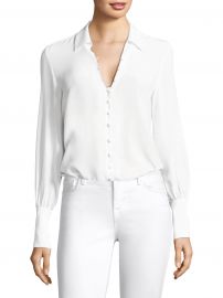 L  039 Agence - Naomi Button-Loop Silk Blouse at Saks Fifth Avenue